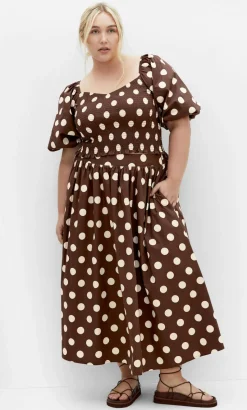 Amari Spot Print Top - chocolate