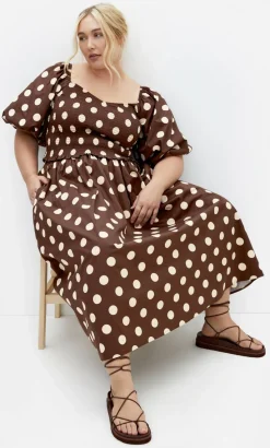 Amari Spot Print Top - chocolate
