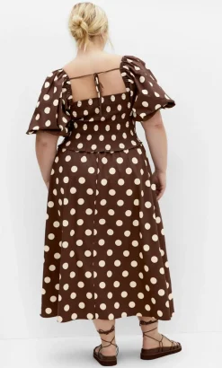 Amari Spot Print Top - chocolate