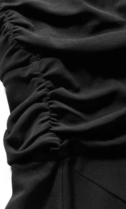 Amber Halter Asymmetrical Hem Dress - black