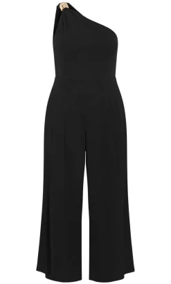 Amber One Shoulder Jumpsuit - black