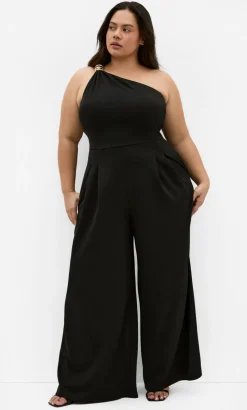Amber One Shoulder Jumpsuit - black