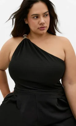 Amber One Shoulder Jumpsuit - black