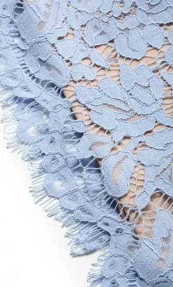 Amelia Lace Midi Dress - powder blue
