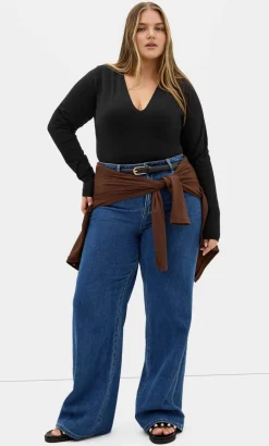 Amelia Long Sleeve Bodysuit - black