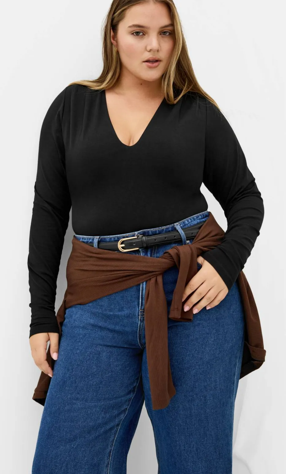 Amelia Long Sleeve Bodysuit - black