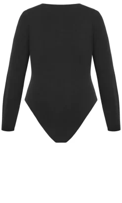 Amelia Long Sleeve Bodysuit - black