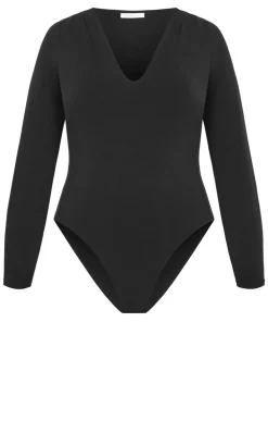 Amelia Long Sleeve Bodysuit - black