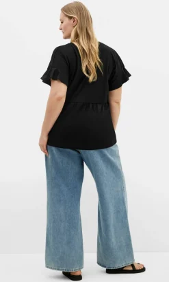 Amelia Peplum Tee - black