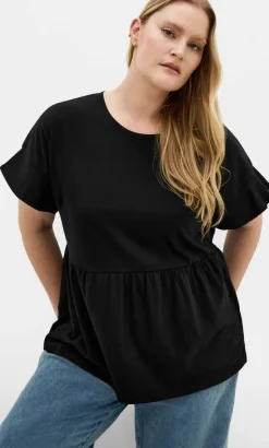 Amelia Peplum Tee - black