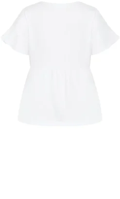 Amelia Peplum Tee - white