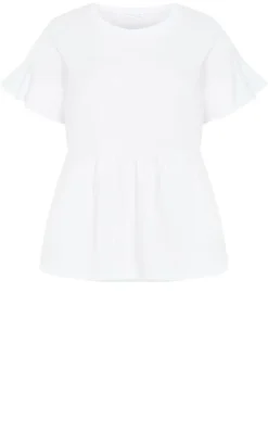Amelia Peplum Tee - white