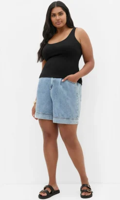 Amelia Scoop Neck Tank - black