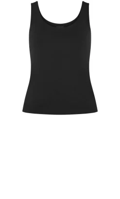 Amelia Scoop Neck Tank - black