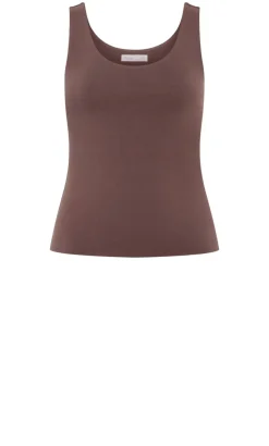Amelia Scoop Neck Tank - chocolate