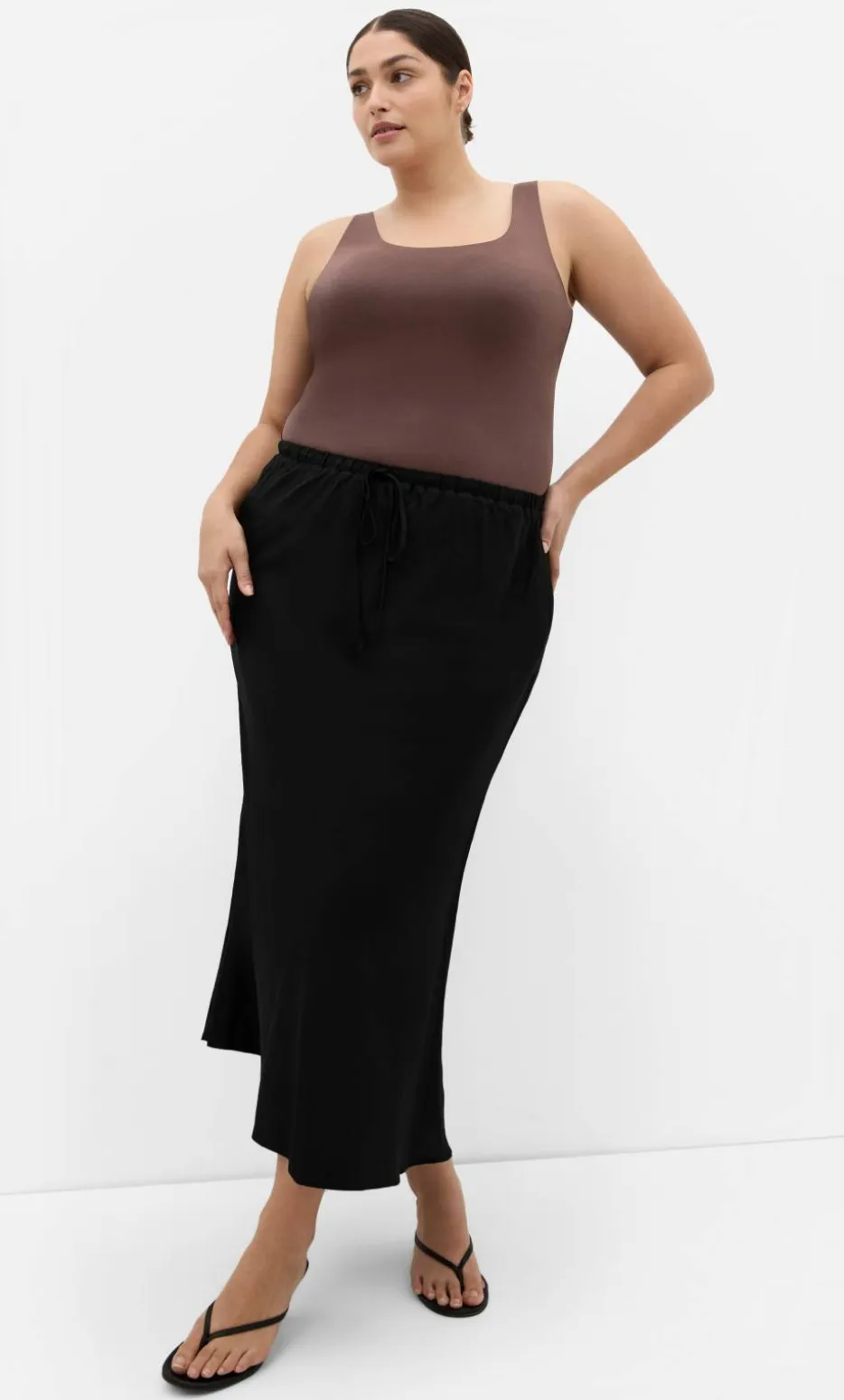 Amelia Scoop Neck Tank - chocolate