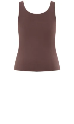 Amelia Scoop Neck Tank - chocolate