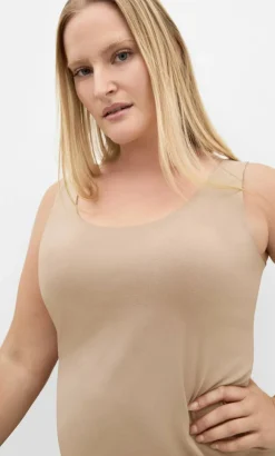 Amelia Scoop Neck Tank - stone