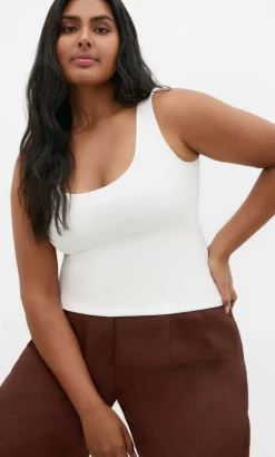 Amelia Scoop Neck Tank - white