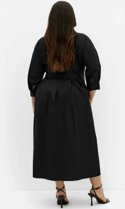 Angel Cotton Shirt Dress - black