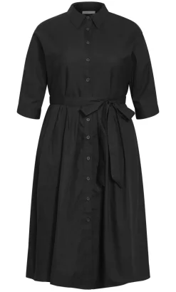 Angel Cotton Shirt Dress - black
