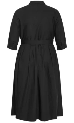 Angel Cotton Shirt Dress - black