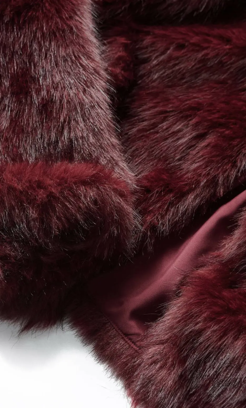 Angel Faux Fur Crop Jacket - bordeaux