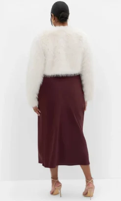 Angelica Faux Fur Crop Jacket - oat