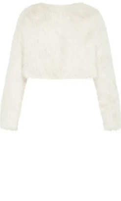 Angelica Faux Fur Crop Jacket - oat