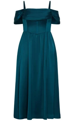 Angel Love Off Shoulder Maxi Dress - emerald