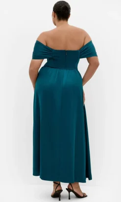 Angel Love Off Shoulder Maxi Dress - emerald