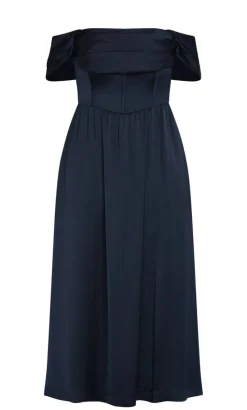 Angel Love Off Shoulder Maxi Dress - navy