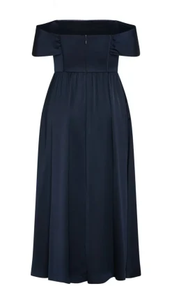 Angel Love Off Shoulder Maxi Dress - navy