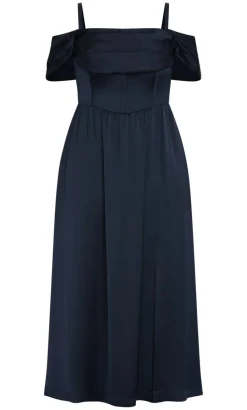 Angel Love Off Shoulder Maxi Dress - navy