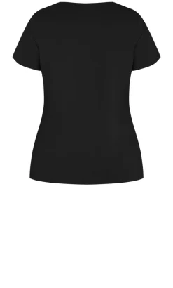Anny V Neck Top - black
