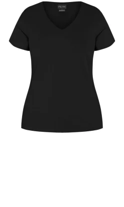 Anny V Neck Top - black