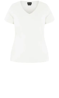 Anny V Neck Top - white