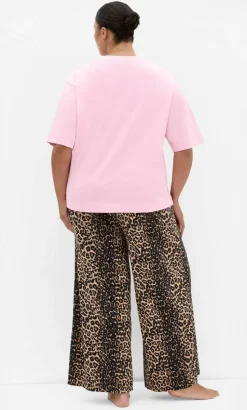 Arabella Leopard Print Pyjama Pant - stone
