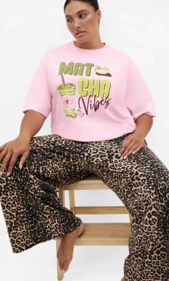 Arabella Matcha Relaxed Sleep Tee - pink