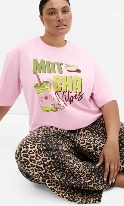 Arabella Matcha Relaxed Sleep Tee - pink