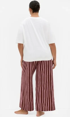 Arabella Stripe Pyjama Pant - choc berry