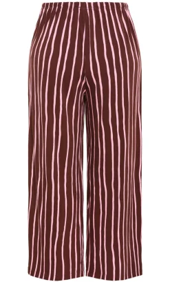 Arabella Stripe Pyjama Pant - choc berry