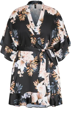 Arcadia Short Kimono - black