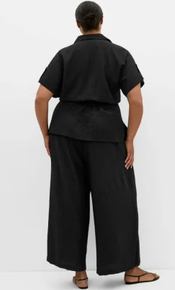 Aria Cinched Shirt - black