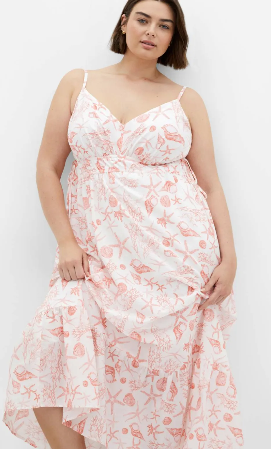 Ari Print Maxi Dress - white