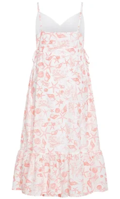 Ari Print Maxi Dress - white