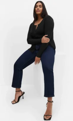Asha Fit Dena Ankle Grazer Jean - dark wash