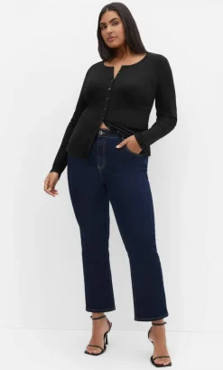 Asha Fit Dena Ankle Grazer Jean - dark wash