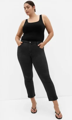 Asha Fit Dena Ankle Grazer Jean - black wash