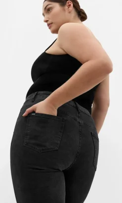 Asha Fit Dena Ankle Grazer Jean - black wash